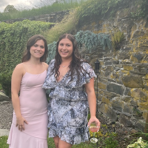 Grey blue mini wedding guest dress - Picture 4 of 4